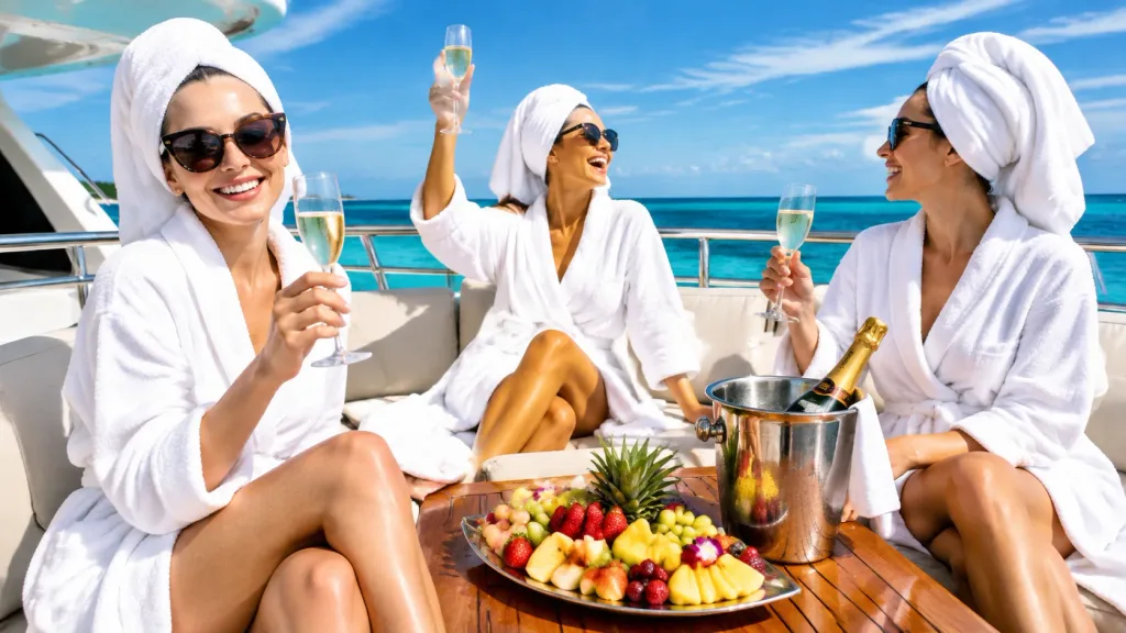 Luxury Yacht Spa Day Group Portrait