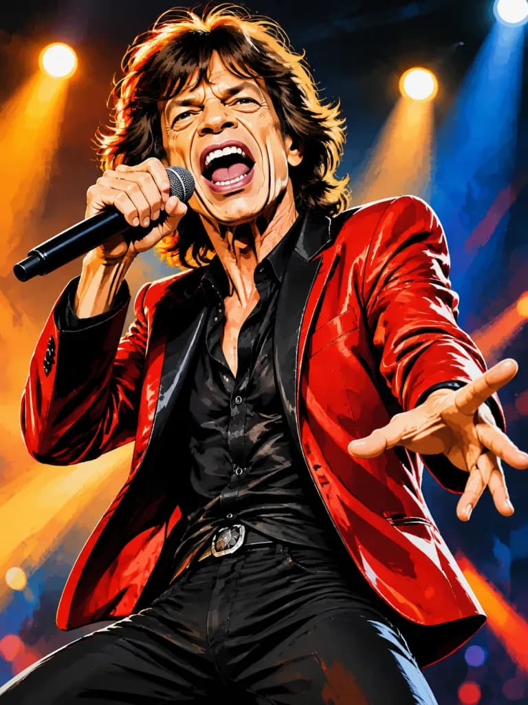 Music Legend Editorial Caricature Illustration