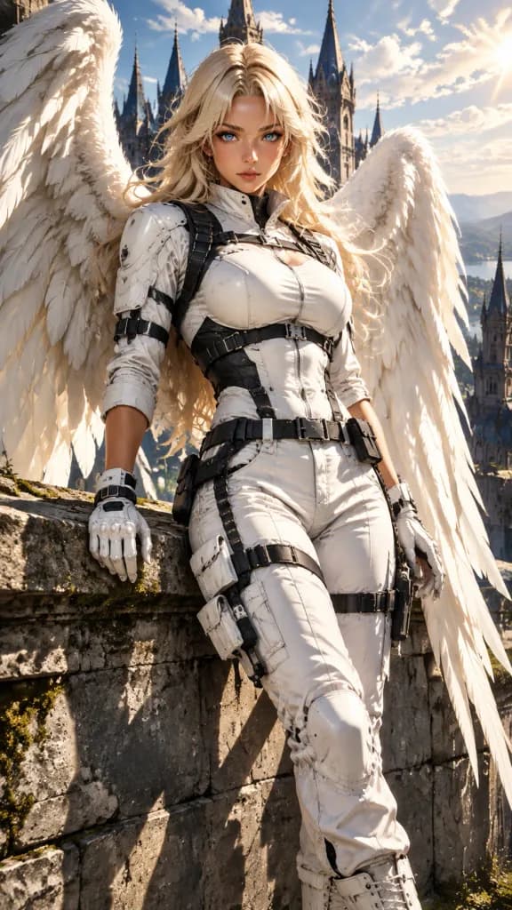 Winged Tactical Anime Warrior Portrait