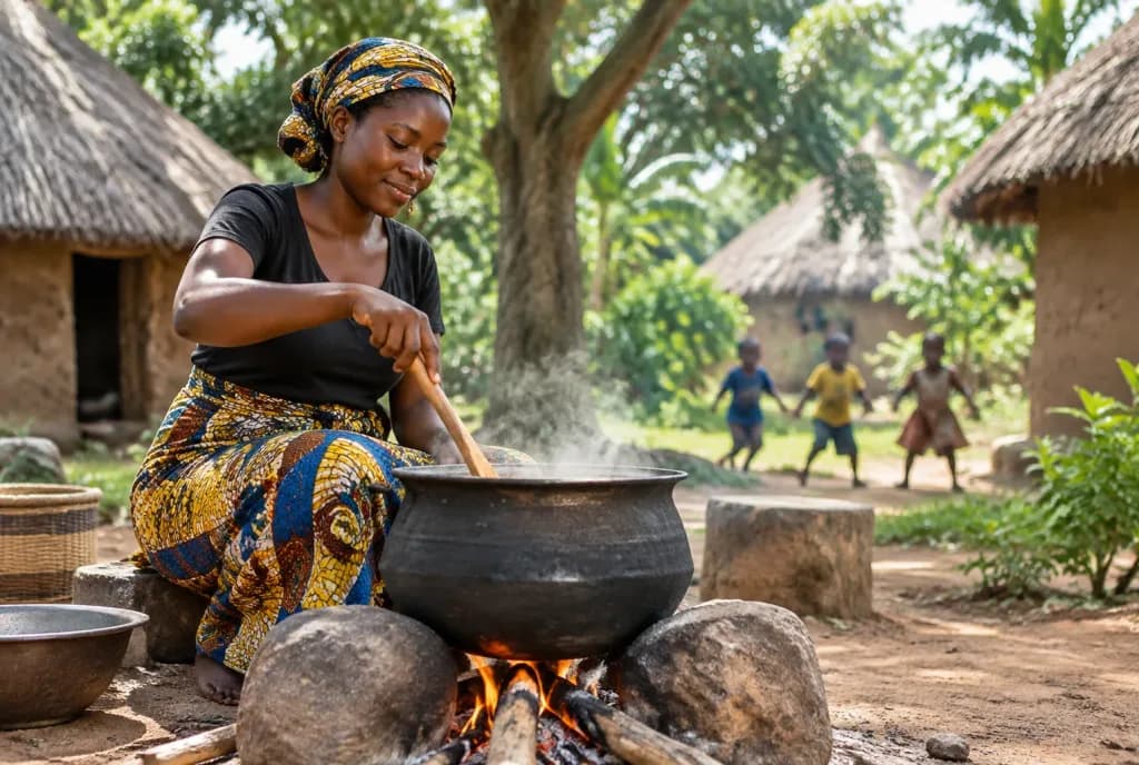 Documentary Photo of Rural African Cooking
