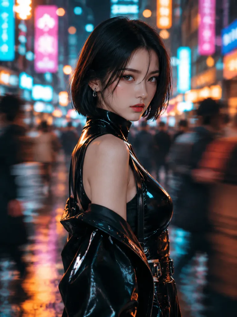Cyberpunk Neon Street Fashion Portrait