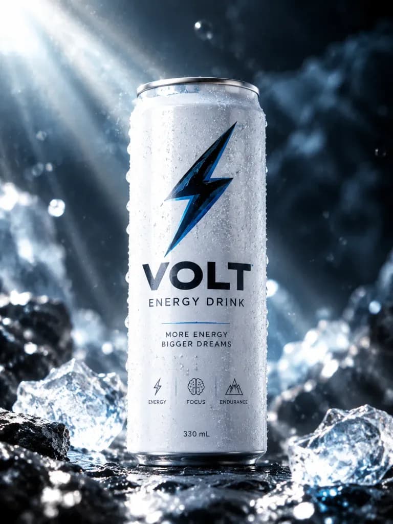 Cinematic Energy Drink Can Product Shot