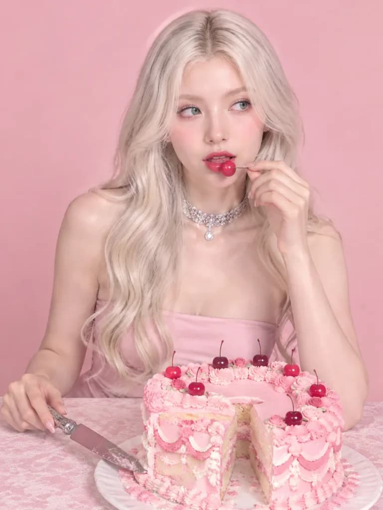 코케트 생일 케이크 에디토리얼 포트레이트