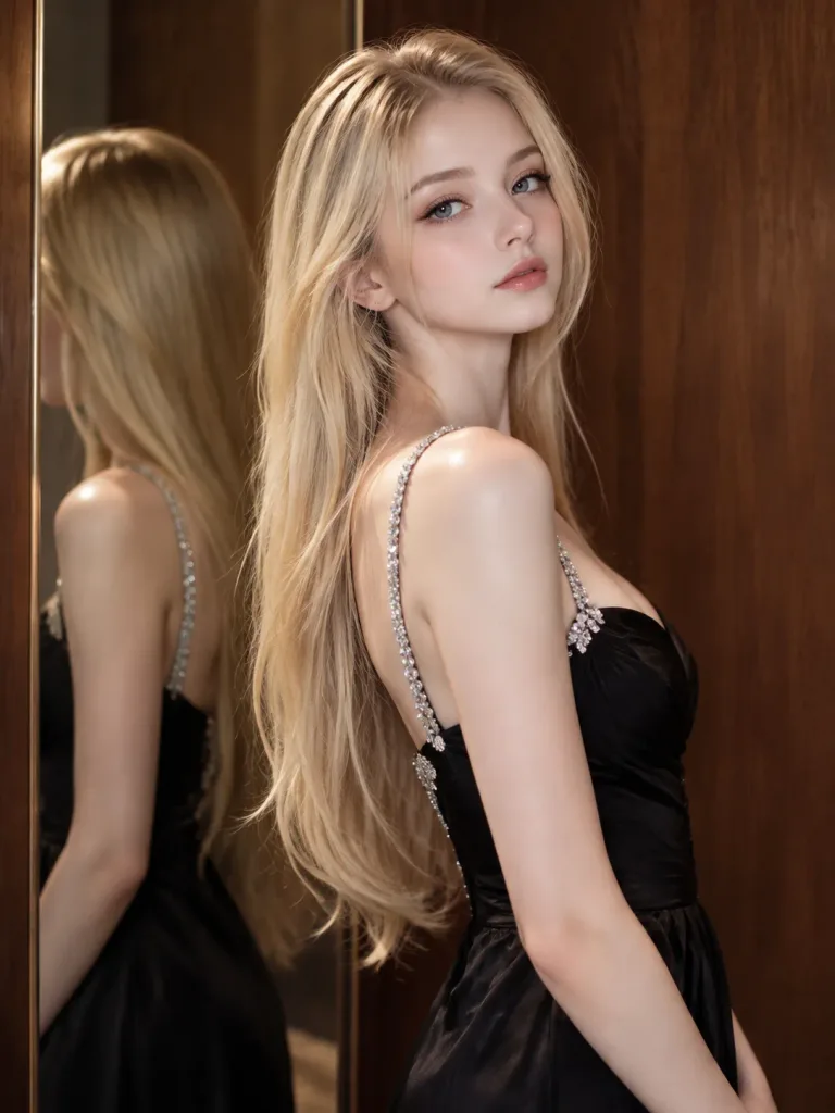 Fashion Editorial Mirror Reflection Portrait