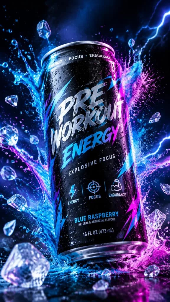 Energy Drink Explosion Commercial Mockup