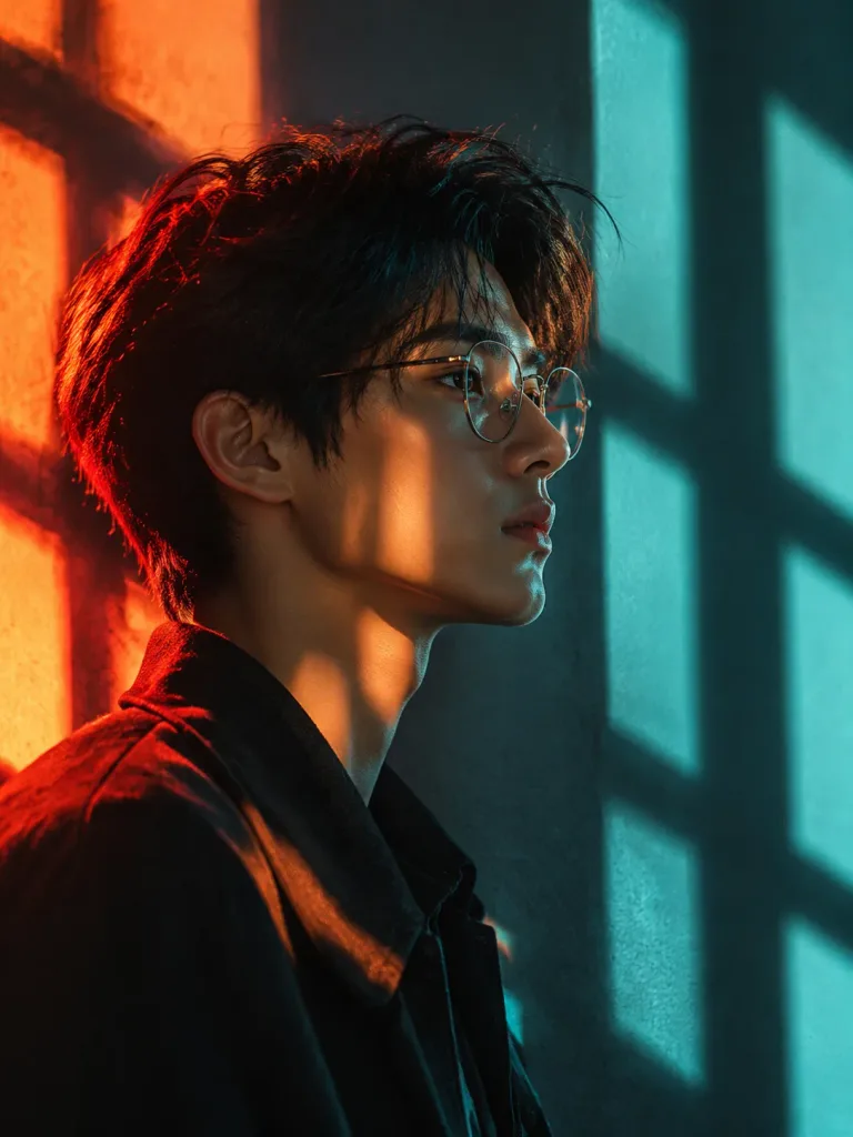 Editorial Portrait in Geometric Window Light