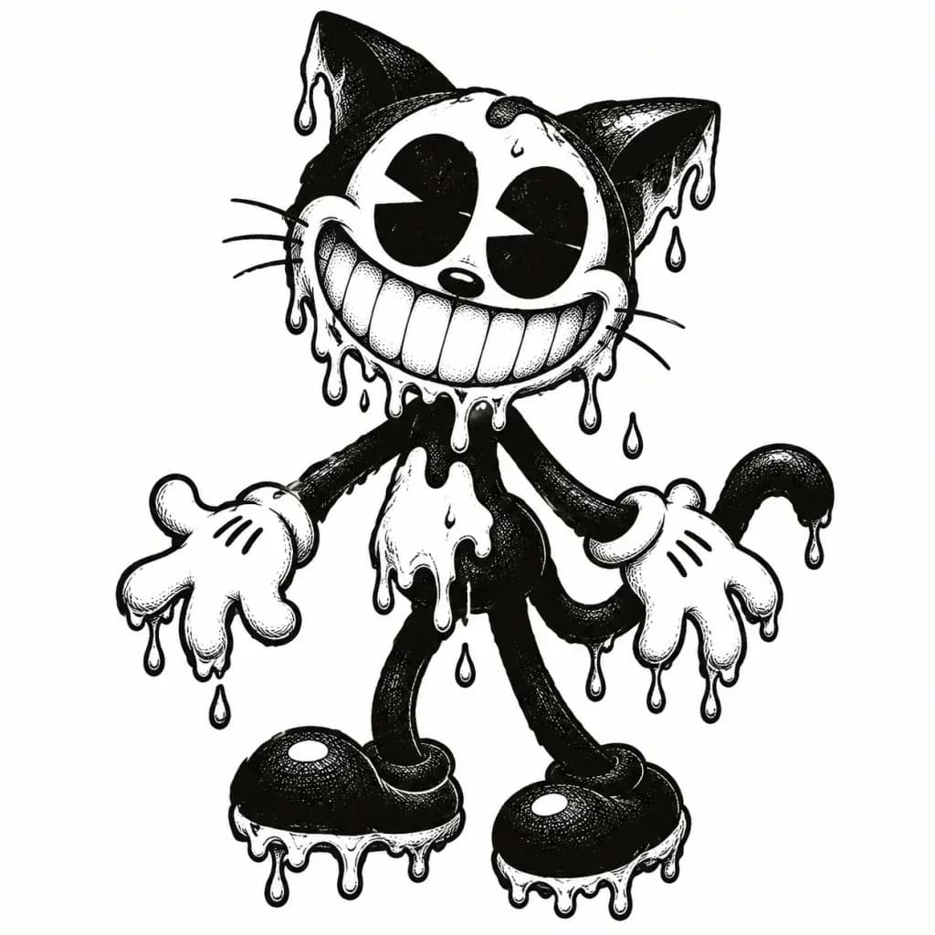 Surreal Rubber Hose Ink Illustration