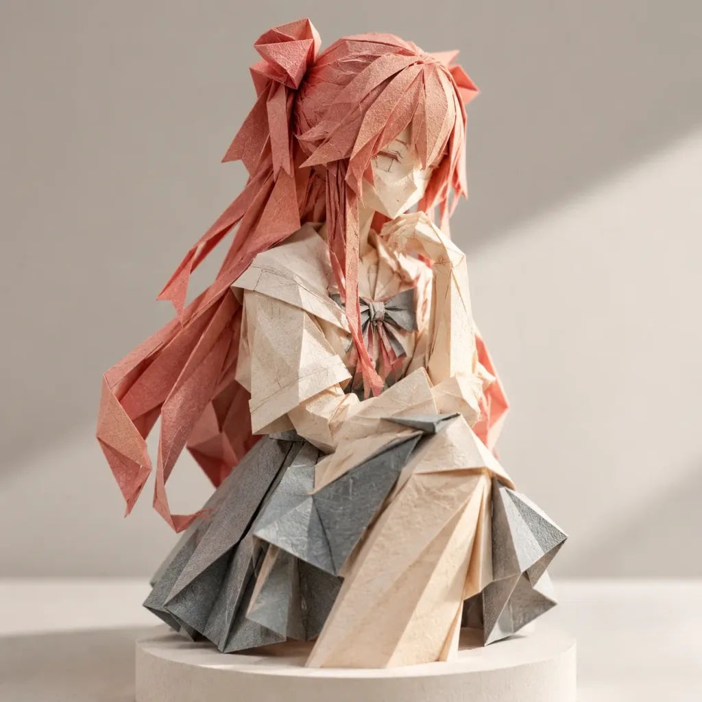 Geometric Artisan Paper Origami Sculpture