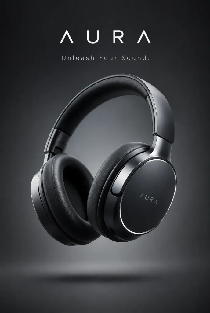Minimalist Wireless Headphone Poster Ad