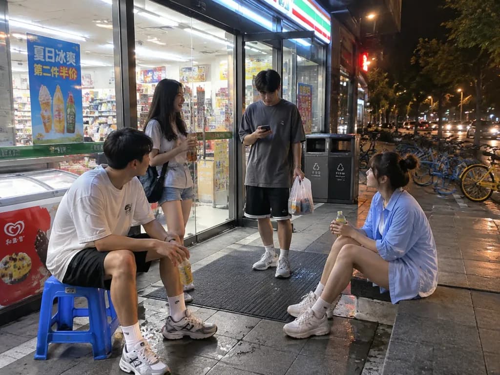 Summer Night Convenience Store Hangout