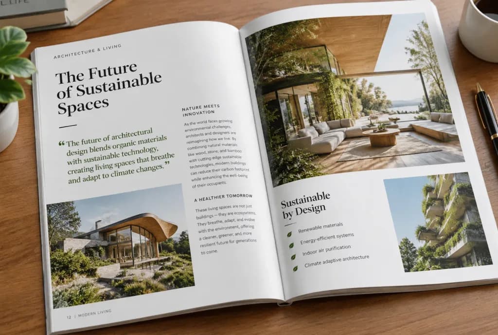 Glossy Magazine Editorial Article Layout